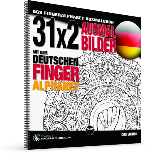 Großes DGS Fingeralphabet Deutschland Ausmalbuch von Projekt Fingeralphabet