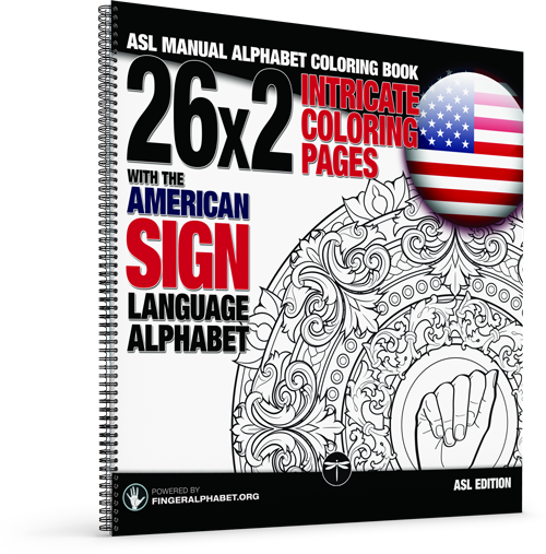 Large ASL Manual Alphabet Coloring Book by Project FingerAlphabet