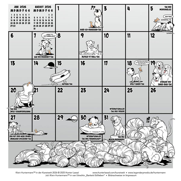 Juli 2026 Kalendarium