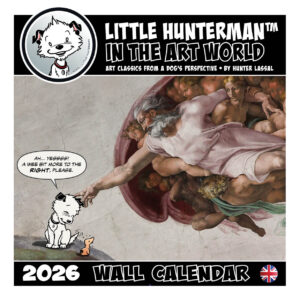Das Titelbild des 2026 Wandkalenders von Little Hunterman in the Artworld mit einer Michelangelo-Montage