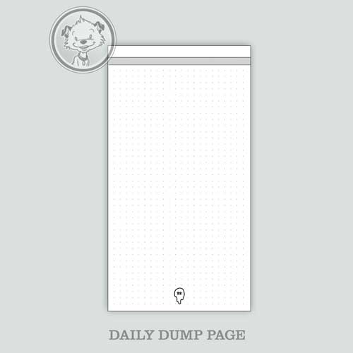 A Daily Dump page of Little Hunterman's Big Dump Journal. The dotted version.