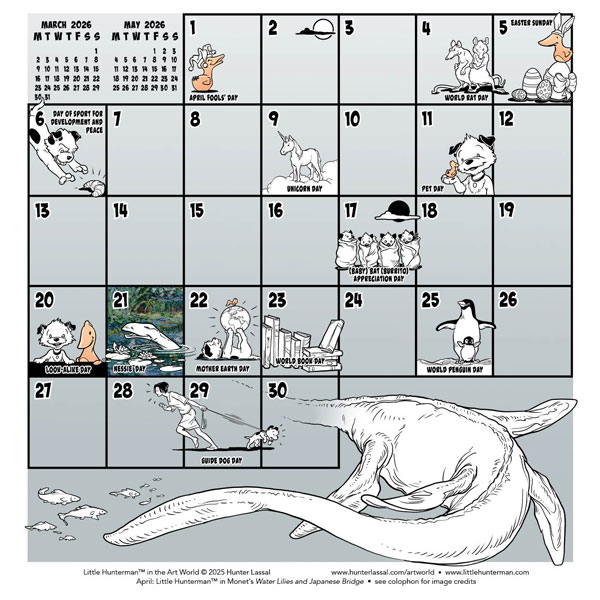 Little Hunterman in the Art World—April Calendar Grid