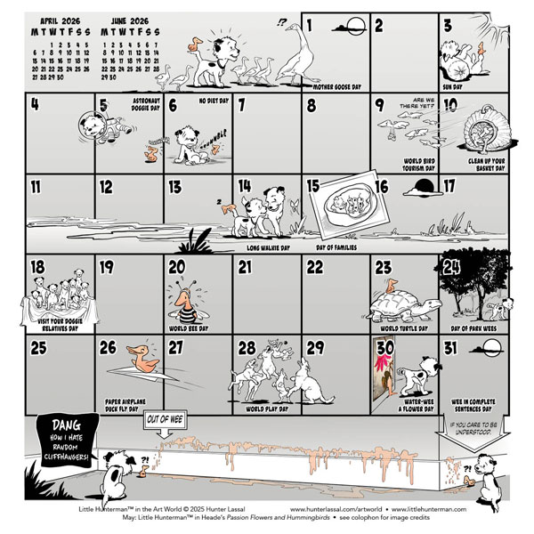 Little Hunterman in the Art World—May Calendar Grid