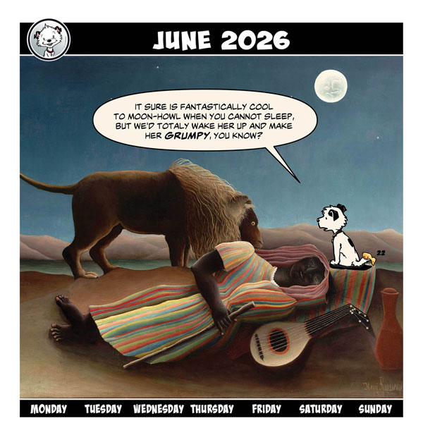 Little Hunterman in the Art World—June Title Image Featuring Henri Rousseau, The Sleeping Gypsy