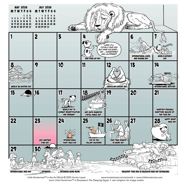 Little Hunterman in the Art World—June Calendar Grid