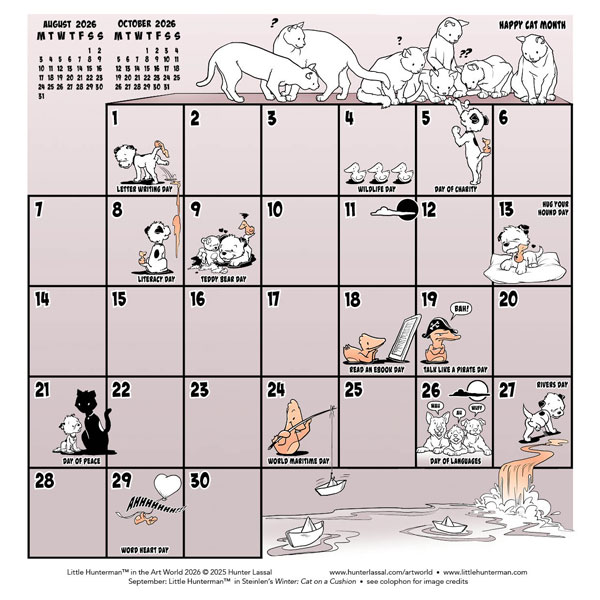 Little Hunterman in the Art World—September Calendar Grid