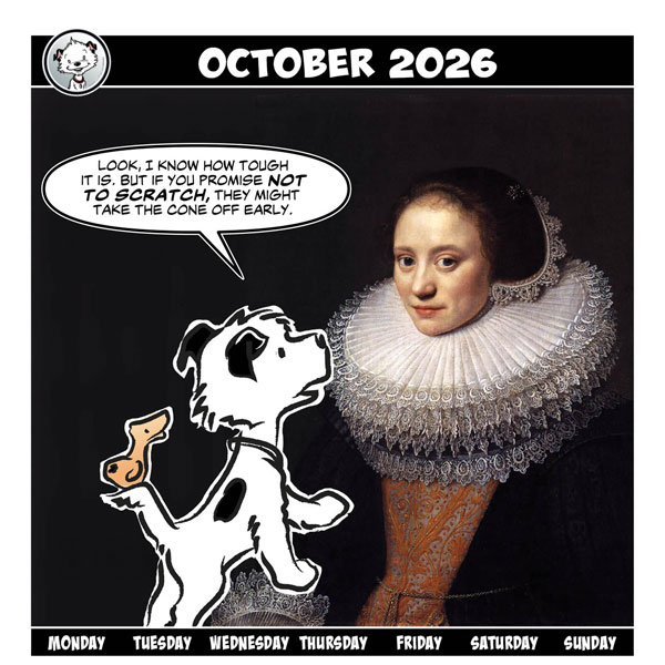 Little Hunterman in the Art World—October Title Image Featuring Michiel Jansz. van Mierevelt, Portrait of a Lady