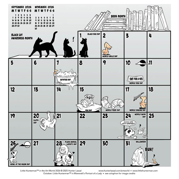 Little Hunterman in the Art World—October Calendar Grid