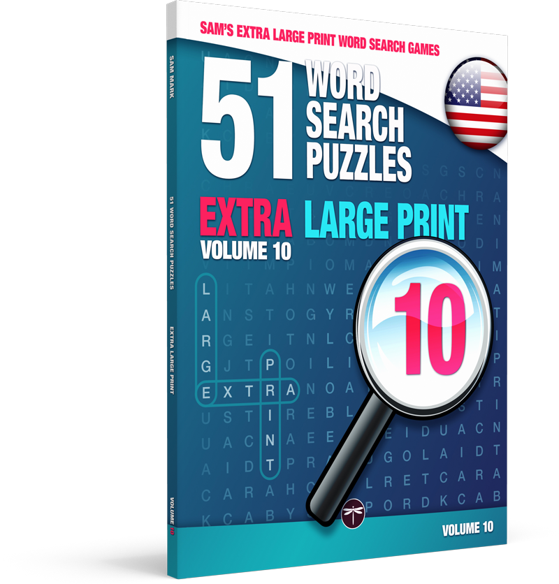Sam's Extra Large Print Word Search Book, 51 Word Search Puzzles with Extra Large Print, Volume 08