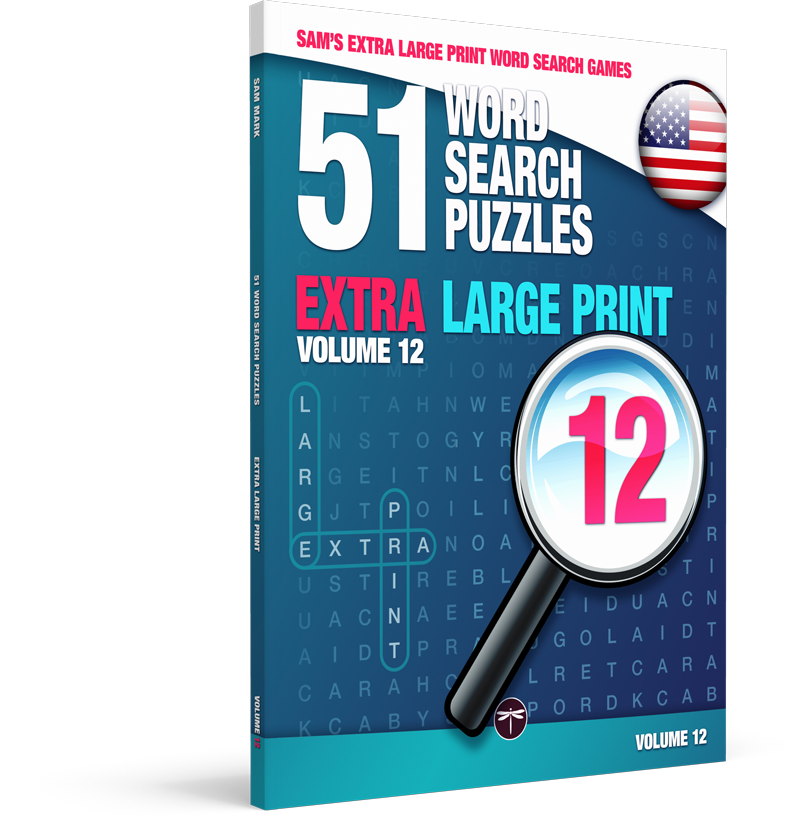 Sam's Extra Large Print Word Search Book, 51 Word Search Puzzles with Extra Large Print, Volume 08