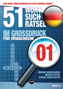 Sam Mark, Wortsuchrätsel in extra großer Schrift, Titelbild von Band 01