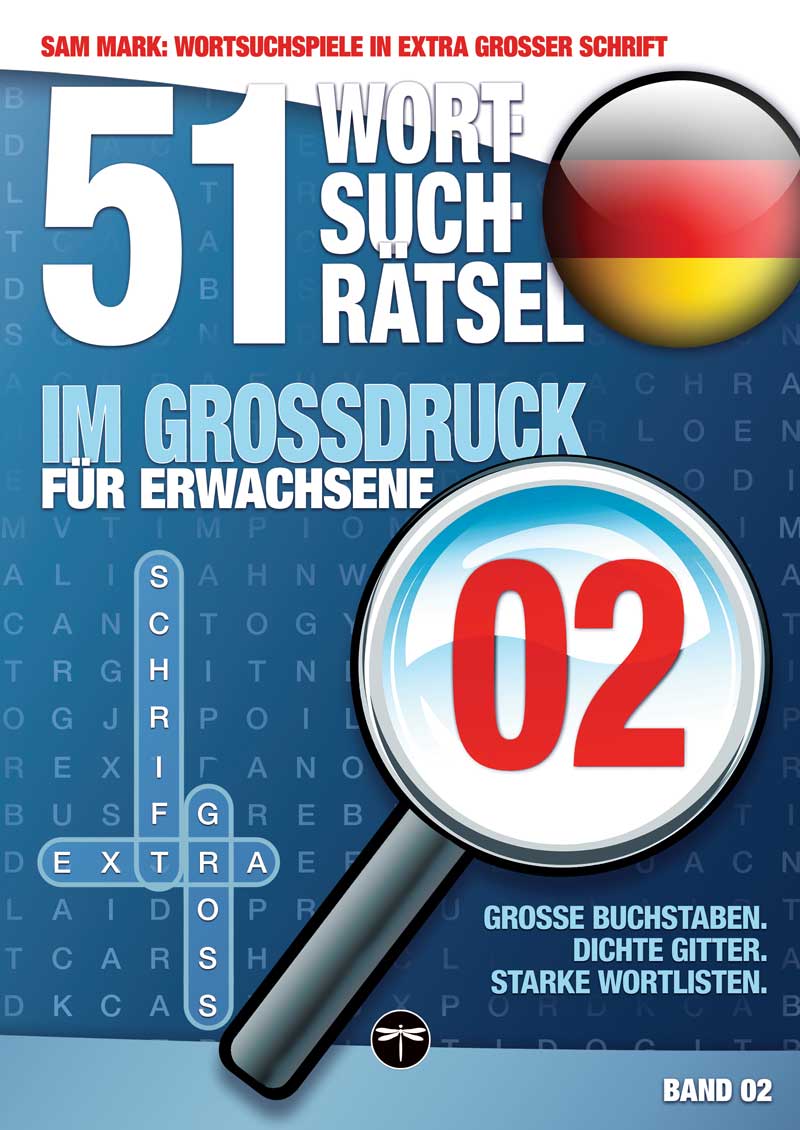 9783864691362-SAM-MARK_Sams-Wortsuchspiele-in-extra-großer-Schrift,-51-Wortsuchrätsel,-Band-01-02_front_800b Sam Mark, Wortsuchrätsel in extra großer Schrift, Titelbild von Band 02