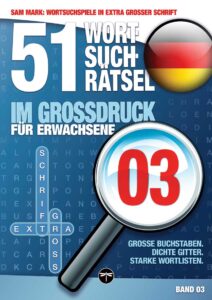 Sam Mark, Wortsuchrätsel in extra großer Schrift, Titelbild von Band 03