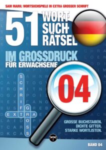 Sam Mark, Wortsuchrätsel in extra großer Schrift, Titelbild von Band 04